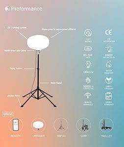 LED light tower for construction in America