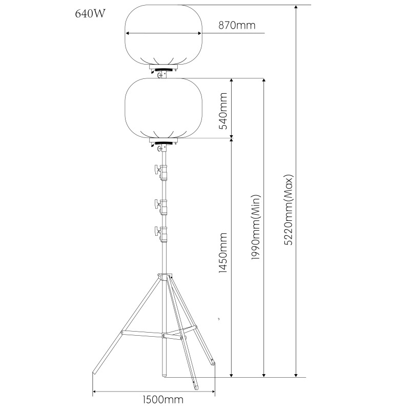 640w balloon light tower