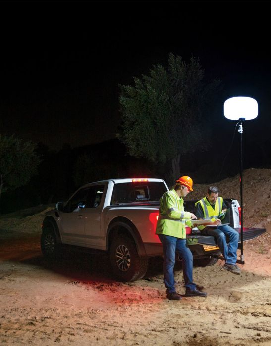 balloon light mounted on truck